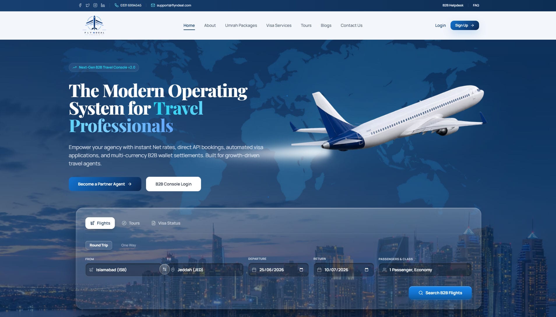 FlyNDeal Airline Portal & Enterprise Travel ERP featured case study cover image